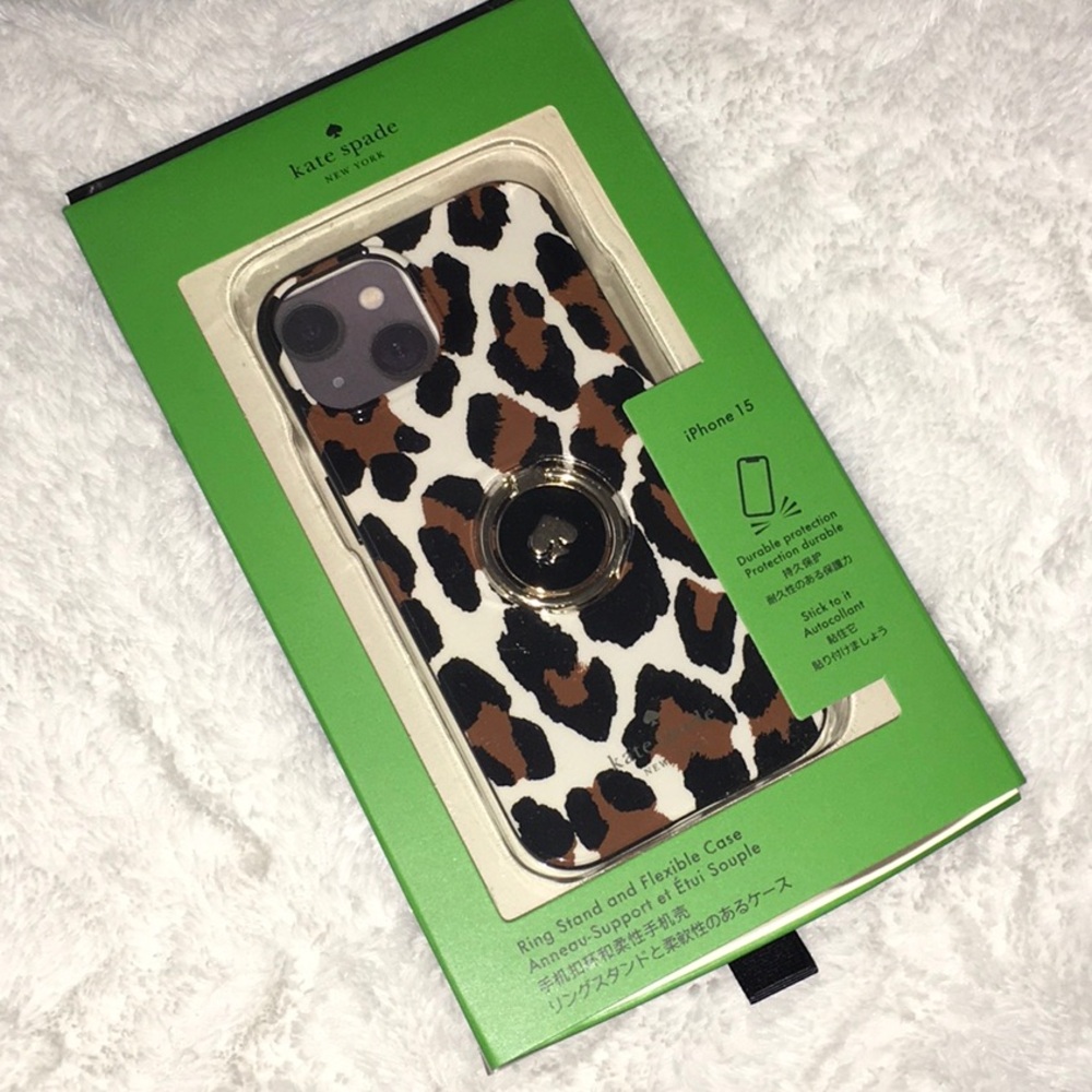 Kate Spade Flexible Case with Ring Stand for iPhone 15 Pro Max